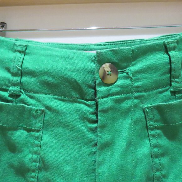 ANTHROPOLOGIE MAEVE The Colette Cropped Wide Leg Linen Pants in Bright Green 25 - Picture 7 of 15